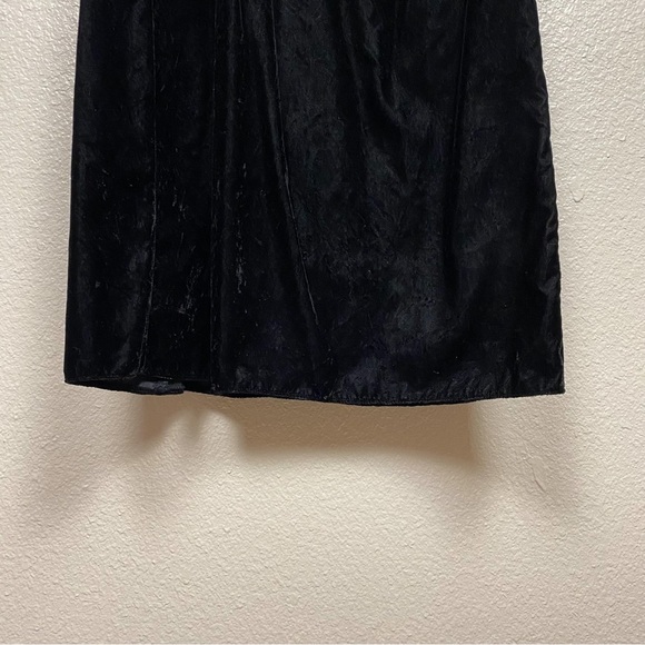 Vintage Scott McClintock Velvet Black Metallic Gold Sleeveless Formal Maxi Dress - Picture 7 of 9